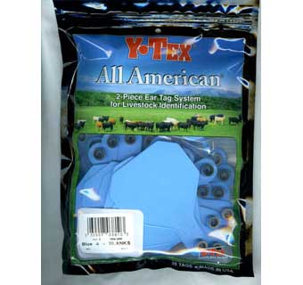 Y-Tex 4-Star Blank Combo Tag, Large, Blue, 25 count