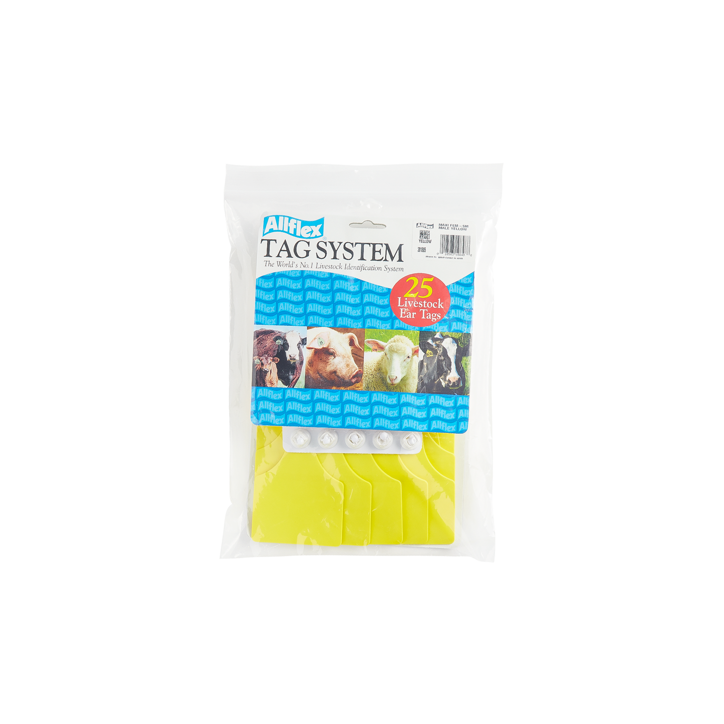 Allflex Blank Yellow Tags, Maxi Female, Small Male