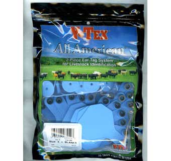 Y-Tex 3-Star Blank Combo Tag, Medium, Blue, 25 count