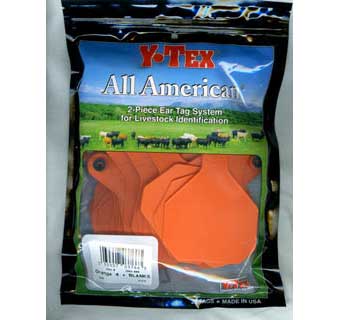 Y-Tex 4-Star Blank Combo Tag, Large, Orange, 25 count