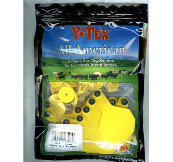 Y-Tex 3-Star Blank Combo Tag, Medium, Yellow, 25 count