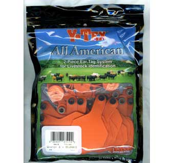 Y-Tex 3-Star Blank Combo Tag, Medium, Orange, 25 count