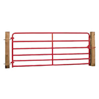 H&W- Gate with Hinges 2in x 10ft Gate - Red