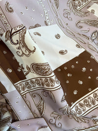 Pro Rate Equine Wild Rag, Dusty Purple Rose Brown Paisley, 36"