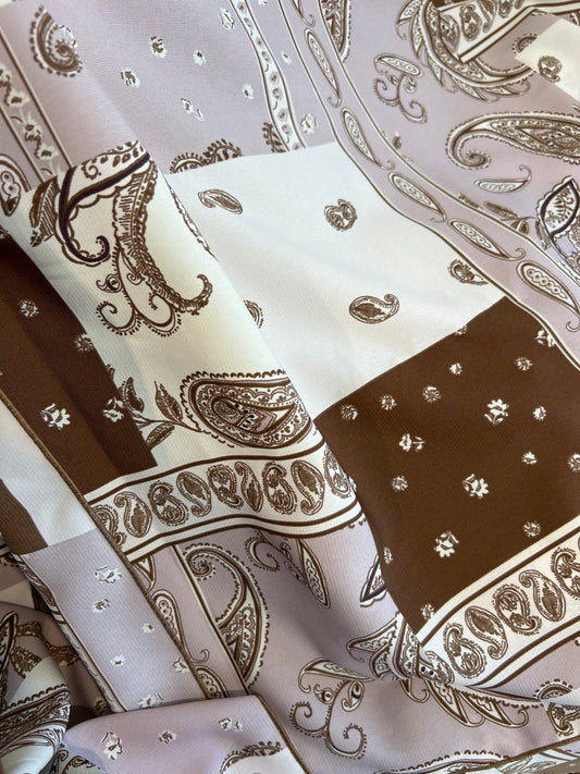 Pro Rate Equine Wild Rag, Dusty Purple Rose Brown Paisley, 36"