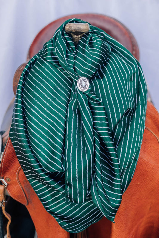 Pro Rate Equine Wild Rag, Dark Green Squiggle, 36"