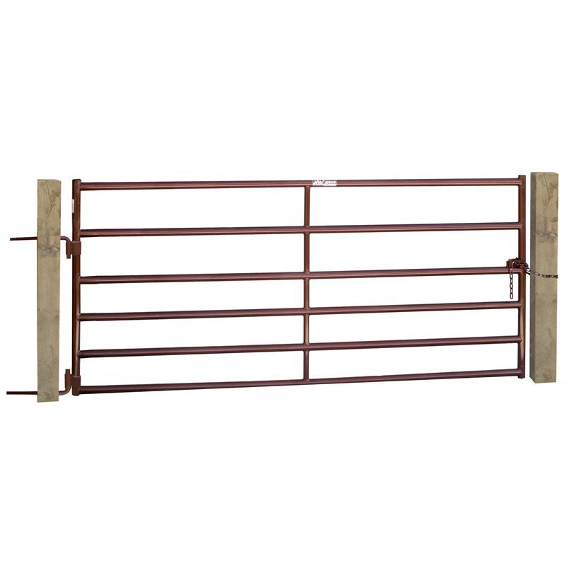 H&W-Super HD Gate-6 Rail- 12Ft W/Chain-Brown