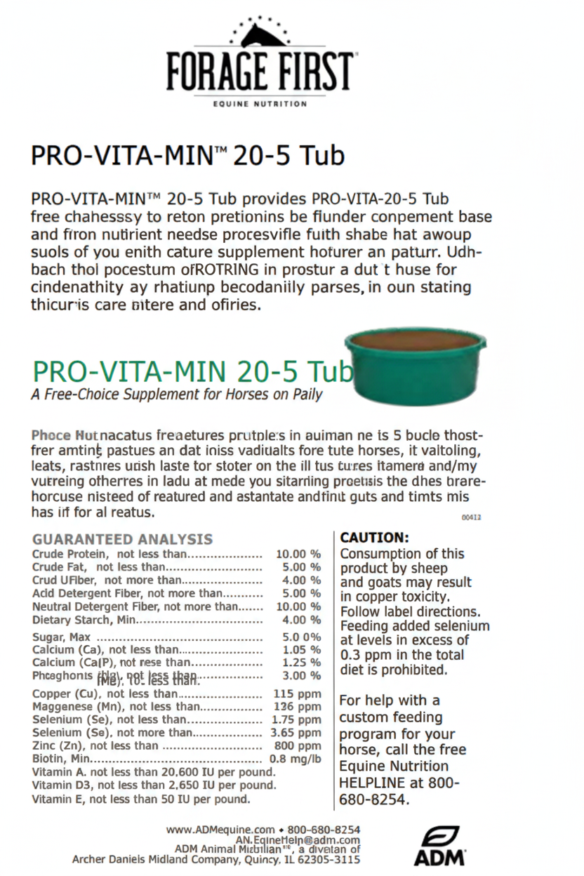 ADM Provita 20-5 Horse Tub, 125 Lb