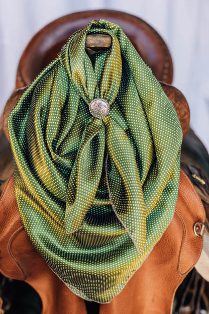 Pro Rate Equine Wild Rag, Olive Green Polka Dot, 36"